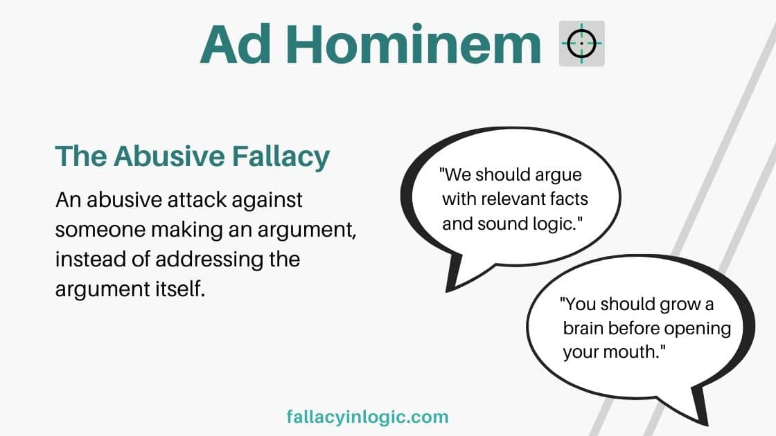 Ad Hominem Abusive Personal Attack Definition And Examples Fallacy In Logic