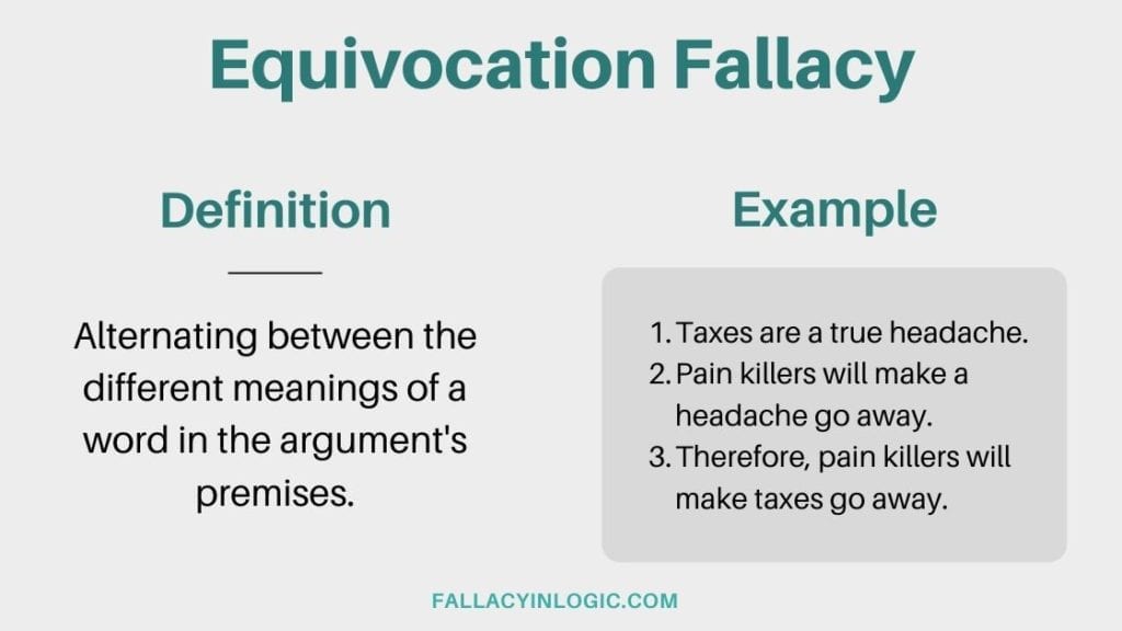 Equivocation Fallacy Definition and Examples Fallacy In Logic